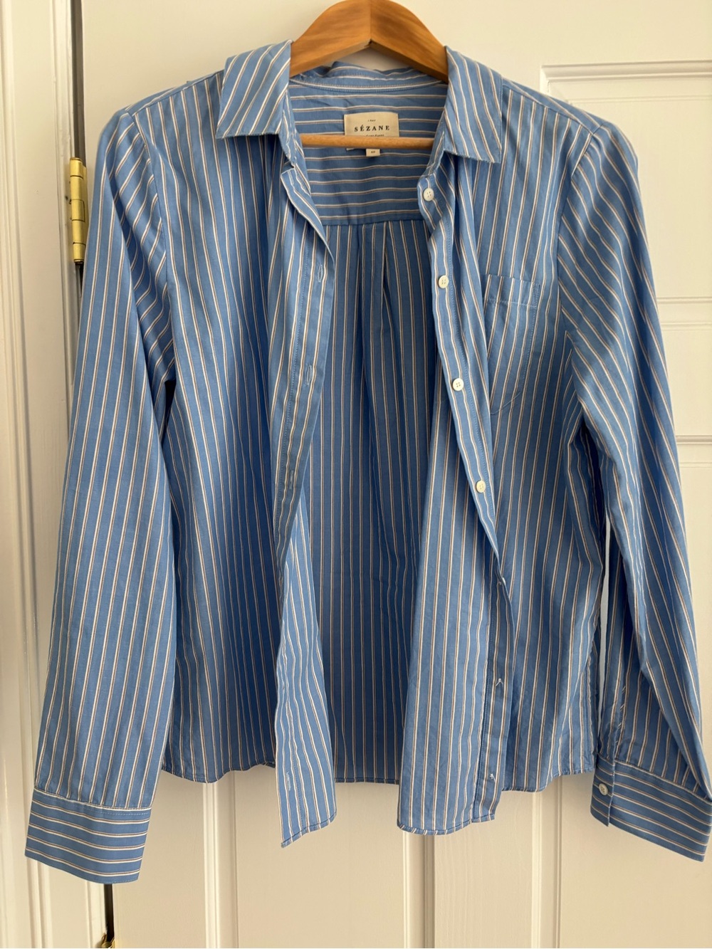 Sézane Women’s Pin Striped Button-Up Shirt